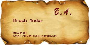 Bruch Andor névjegykártya